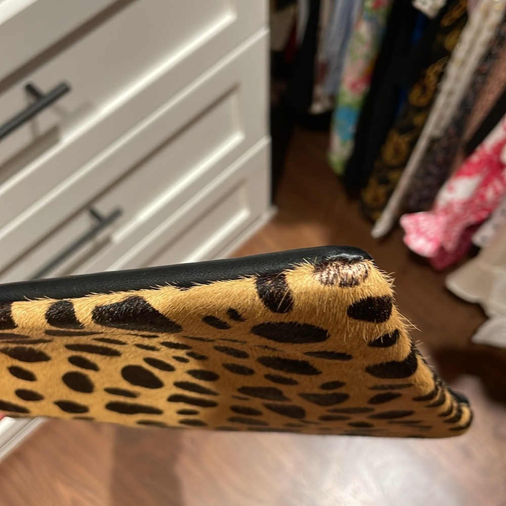bp Cheetah Calf Hair & Black Faux Leather Clutch - Picture 6 of 8
